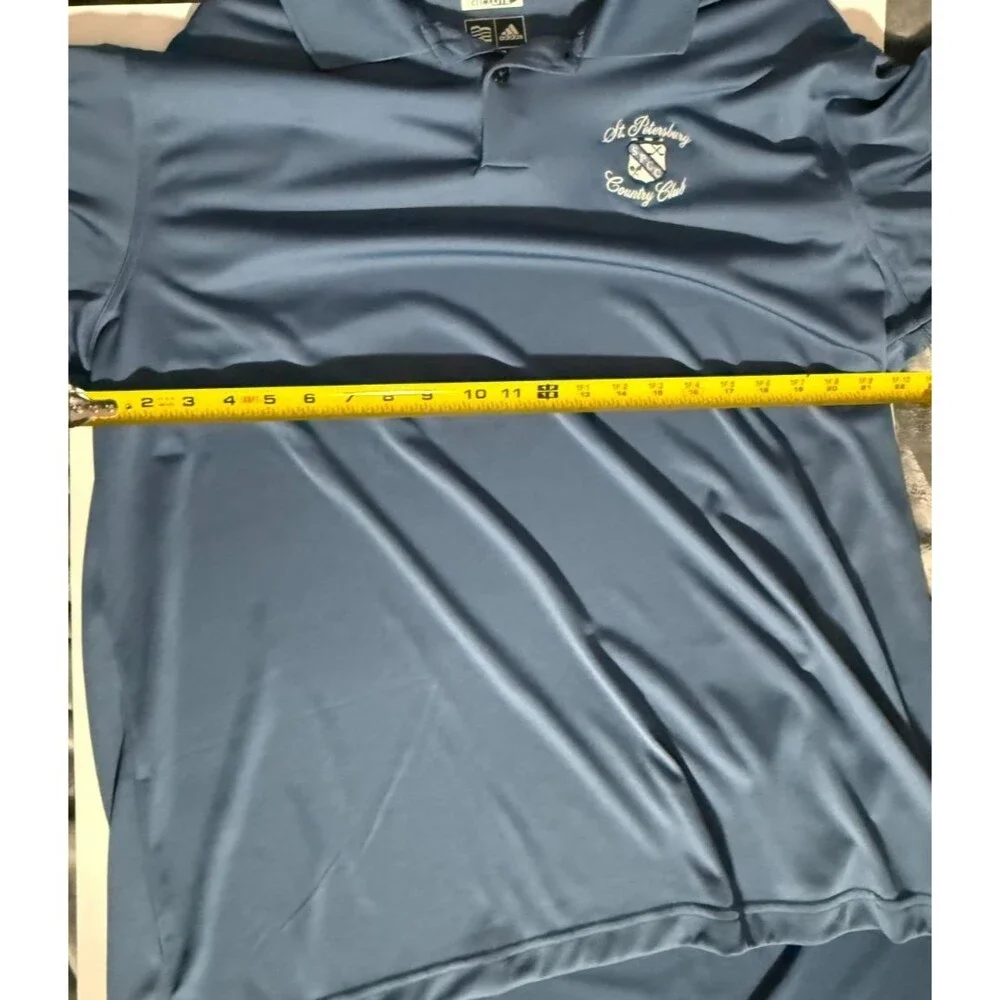 Adidas Climalite Golf Polo Mens L St. Petersburg CC 2 Pack Blue and White
